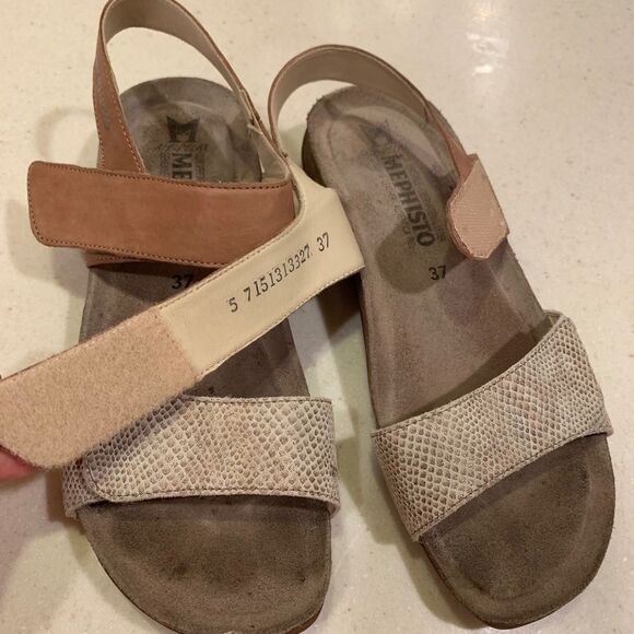 Mephisto Agave Sandal Brown Metallic Snake Skin - Picture 5 of 9